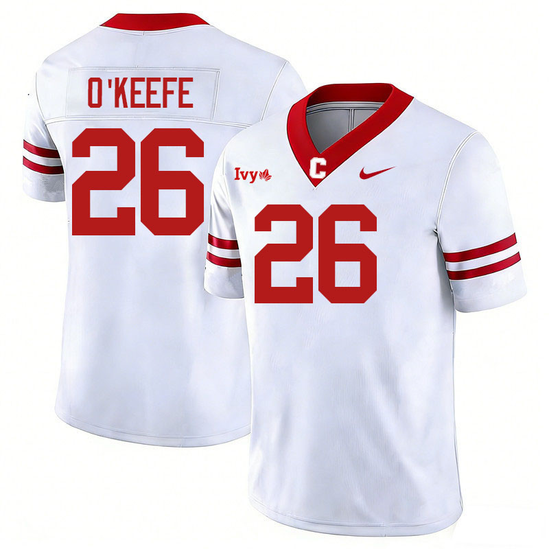 Cornell Big Red #26 Michael O'Keefe College Football Jerseys,Uniforms Stitched-White